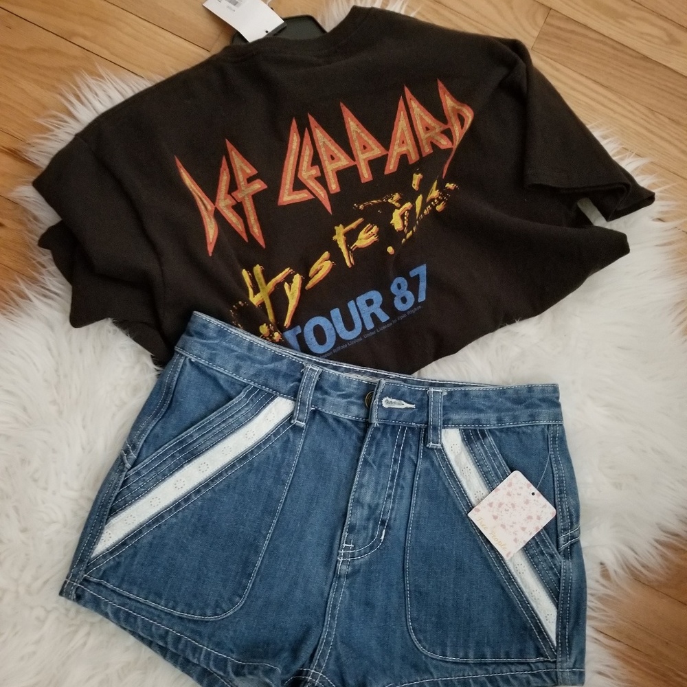 Free People Blue Jean Denim Shorts Size 24, Shorts